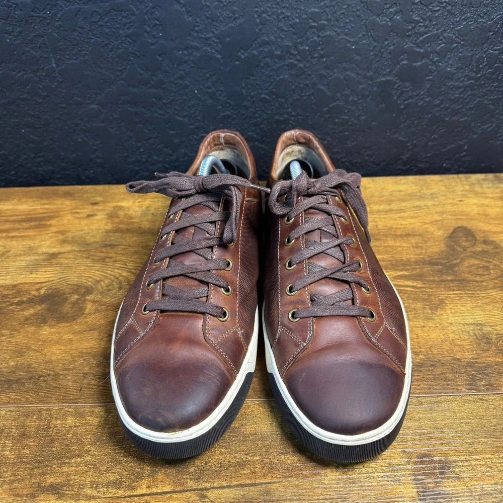 Johnston & Murphy J&M 1850 27-1090 Brown Leather Sneaker Mens 10.5 M